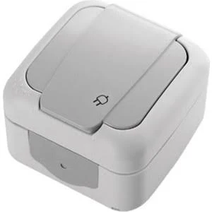 VİKO PALMİYE SIVA ÜSTÜ  KAPAKLI TOPRAKLI PRİZ-BEYAZ 