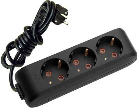 Viko Multi-Let Siyah Üçlü Priz Topraklı 2 m Çocuk Korumalı