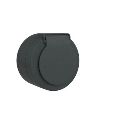 OVİVO XONE SIVA ÜSTÜ KAPAKLI TOPRAKLI  PRİZ ANTRASİT