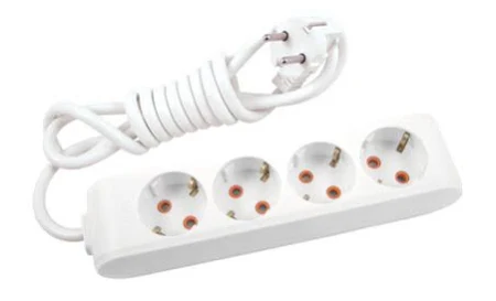 Viko Multi-Let Dörtlü Priz Anahtarlı Topraklı Kablolu Çocuk Korumalı 3 Metre-Beyaz