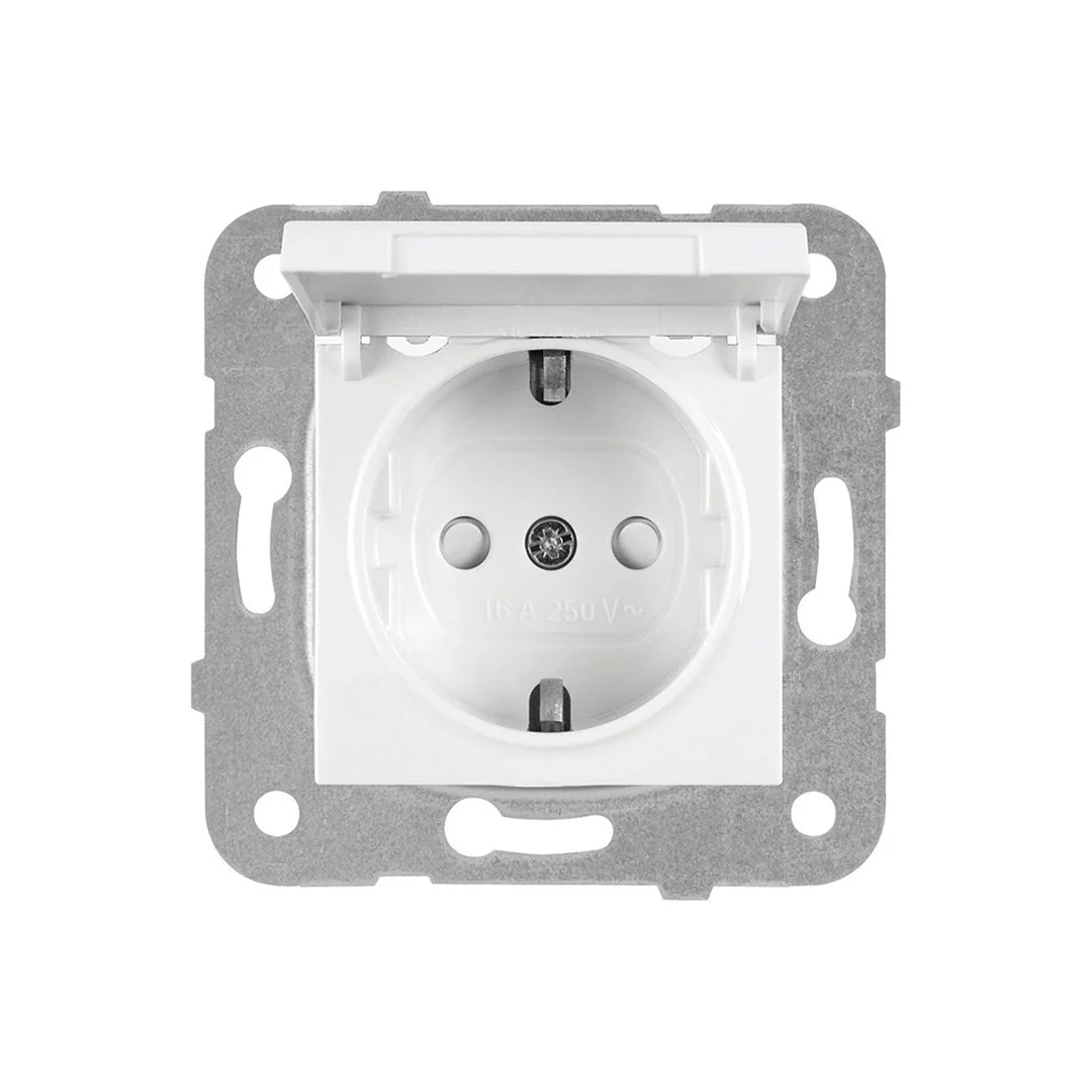 Viko Karre Beyaz Kapaklı Ç.K. Topraklı Priz Mekanizma