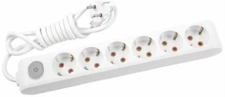 Viko Multi-Let Altılı Grup Priz Anahtarlı Topraklı Kablolu Çocuk Korumalı 2 Mt