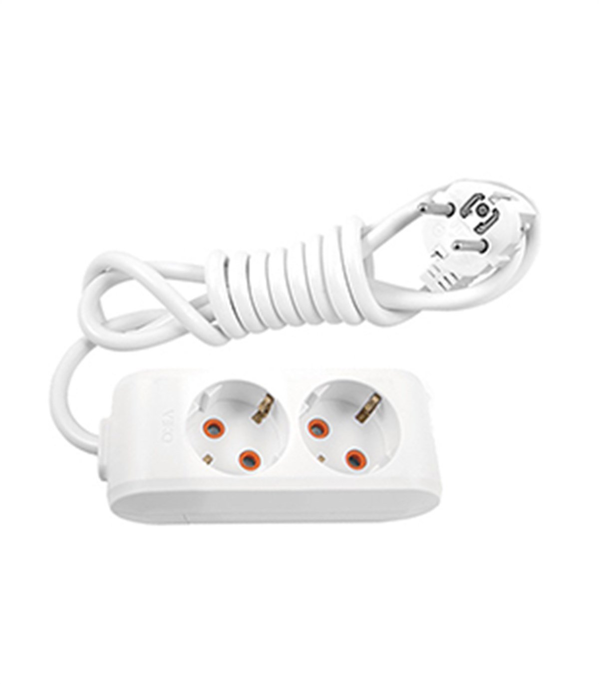 Viko Multi-Let Beyaz İkili  Grup Priz Topraklı Kablolu Çocuk Korumalı 5Mt