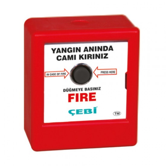 YANGIN İHBAR BUTONU PLASTİK CAMLI KARE